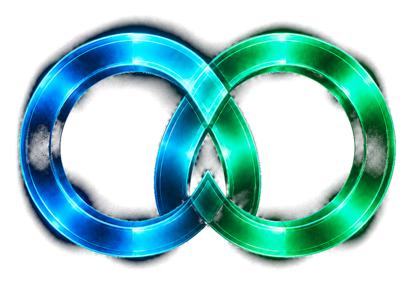 ARCIRCLE PAD emblem — two interlocking rings, blue and green